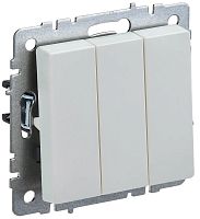 Выключатель без рамки IEK Brite ВС10-3-0-БрЖ 3-кл. жемчуг картинка
